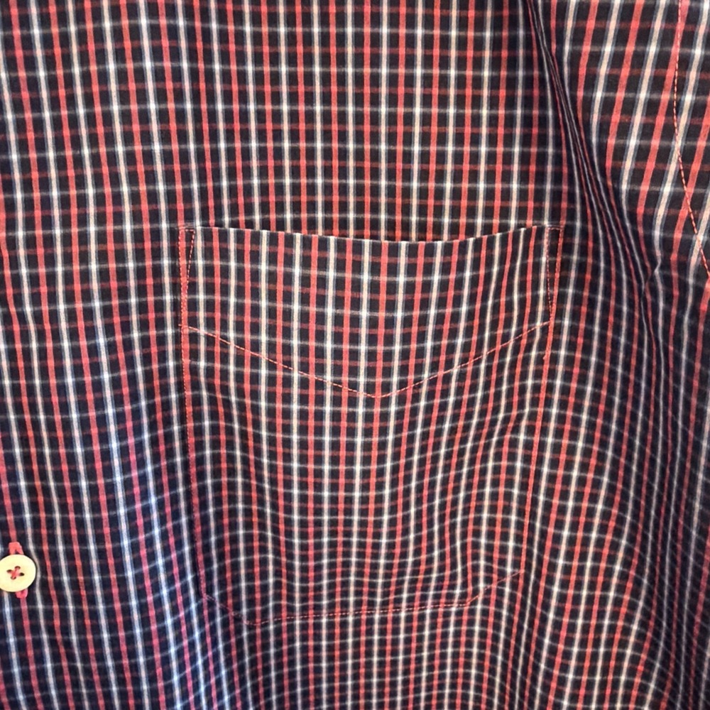 David Donahue Men's Blue & Red Plaid Button Down Long Sleeve Shirt Size Large - Picture 6 of 10